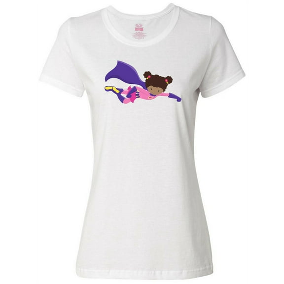 Inktastic African American Girl, Cape, Superhero Girl Women's T-Shirt