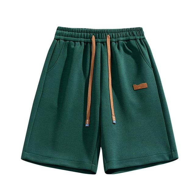 Mens Shorts, Mens Casual Solid Pants Drawstring Waist Athletic Gym Shorts with Pocket
