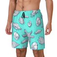 thumbnail image 1 of Balery Seashell And Starfish Bañador para hombre, shorts de playa de secado rápido con entrepierna y forro de compresión-Small, 1 of 6