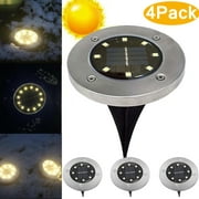 Solar Ground Lights, 12 LED Waterproof Solar Garden Lights, Upgraded Outdoor Bright in-Ground Lights, Landscape Lights for Pathway,Yard,Deck,Lawn,Patio,Walkway 4Pack