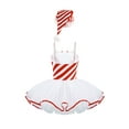 thumbnail image 2 of Aislor Girls Christmas Party Candy Cane Costume Striped Figure Skating Dance Tutu Dress with Santa Hat Red 10, 2 of 7