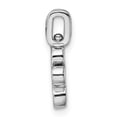 thumbnail image 2 of White Sterling Silver Charm Pendant Themed Textured Diamond Round Black Clear 14.4 mm 12.25, 2 of 2