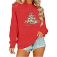 thumbnail image 5 of Christmas Sweatshirts for Women Fashion Xmas Printed Shirt Merry Christmas Tops Casual Holiday Long Sleeve Outfits Crewneck Sweatshirt Pullover Top, 5 of 8