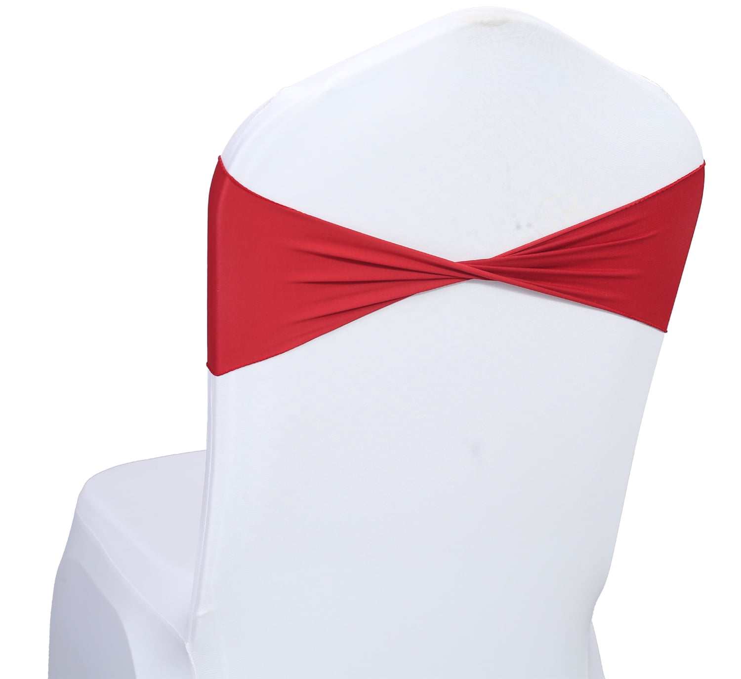 200PCS Spandex Stretch Wedding Chair Cover Sashes Bow Band Party Banquet Decor 