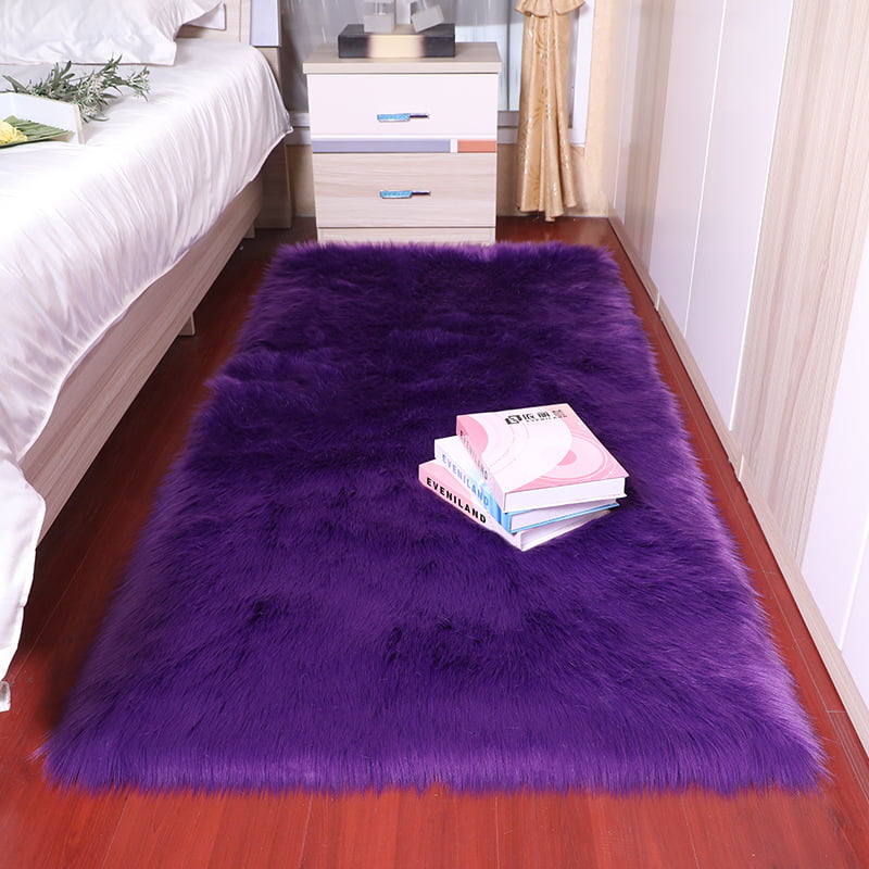 150x60cm Faux Soft Sheepskin Fur Area Rugs Wool Shaggy Carpet Bedside Floor Mat 