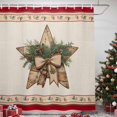 thumbnail image 3 of Christmas Shower Curtains for Bathroom, Xmas Pine Needles Stars Floral Winter Rustic Waterproof Fabric Shower Curtain, Decorative Bathroom Curtain for Bathtub, 72"x72", No Hooks Included, 3 of 9