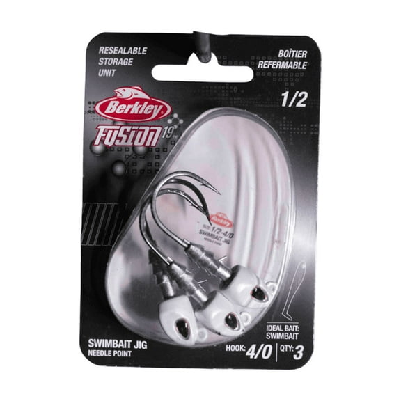 Berkley Fusion19 Swimbait Jighead, Pearl White, Size 4/0, 1/4 oz.