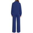 thumbnail image 4 of Fantaslook Two Piece Sets for Women Fall Outfits Lapel Long Sleeve Zipper Sweatshirts and Wide Leg Pants Lounge Tracksuits Sets, 4 of 9
