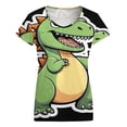 thumbnail image 5 of Cute Dinosaur Cartoon Women's Blouse Short Sleeve Women's Top T-Shirt Spring Summer Clothes, 5 of 7