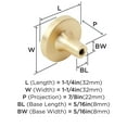 thumbnail image 7 of Amerock Accents 1-1/4 inch (32mm) Diameter Gold/Pink Cabinet Knob - 2 Pack, 7 of 7