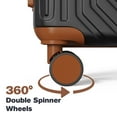 thumbnail image 3 of 3 Luggage Sets ABS Hardshell Suitcase Set with TSA Lock Durable Spinner Wheels Suitcase,Black&Brown, 3 of 9