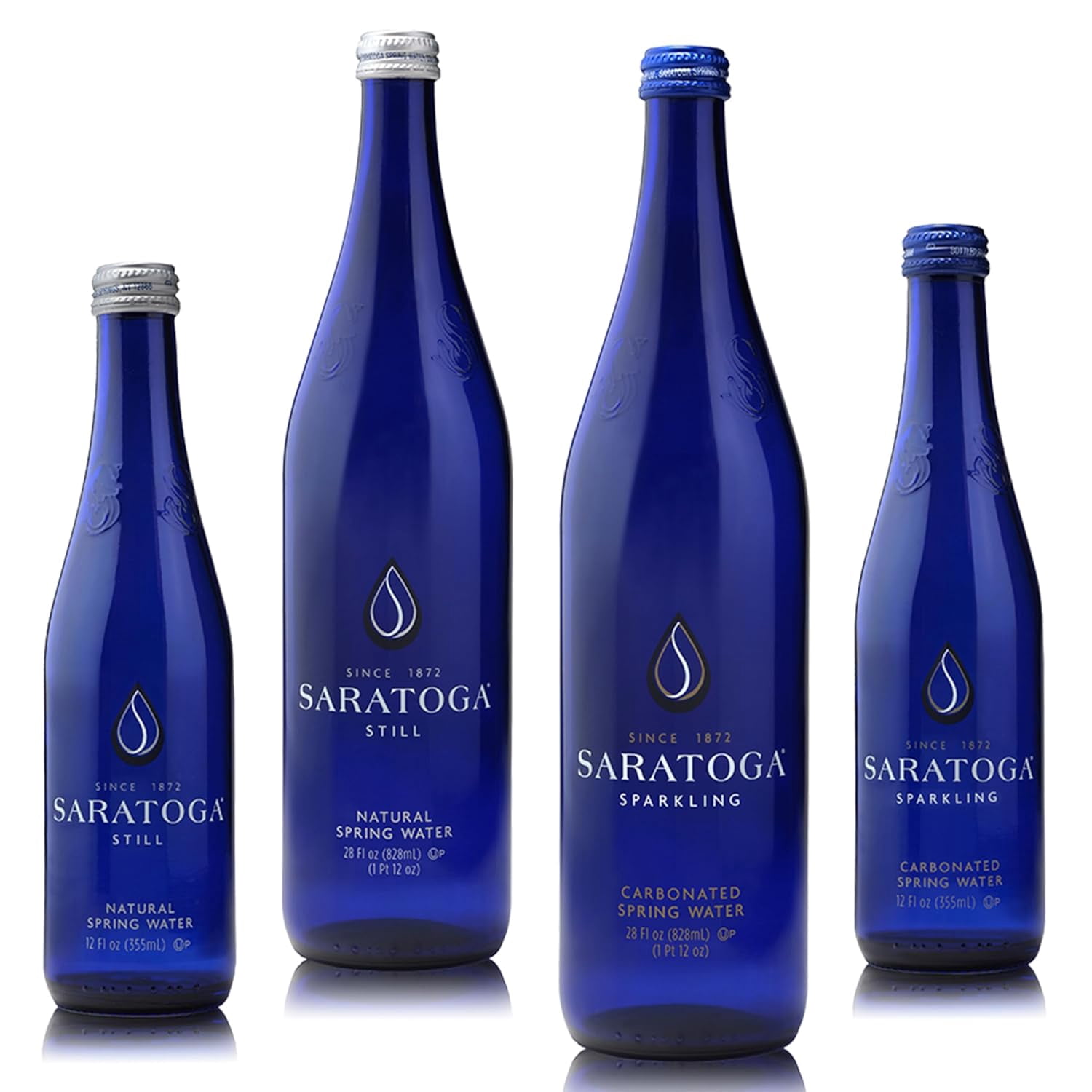 Saratoga Springs Natural Spring  28 Oz Glass Bottles - Pack of 12