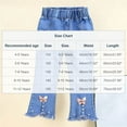 thumbnail image 4 of SERTG Girls Fashion Print Slim Jeans Elastic Waist Casual Kids Spring Summer Full Length Pants Jeans Everyday Trousers(Light Blue#1,7-8 Years), 4 of 8