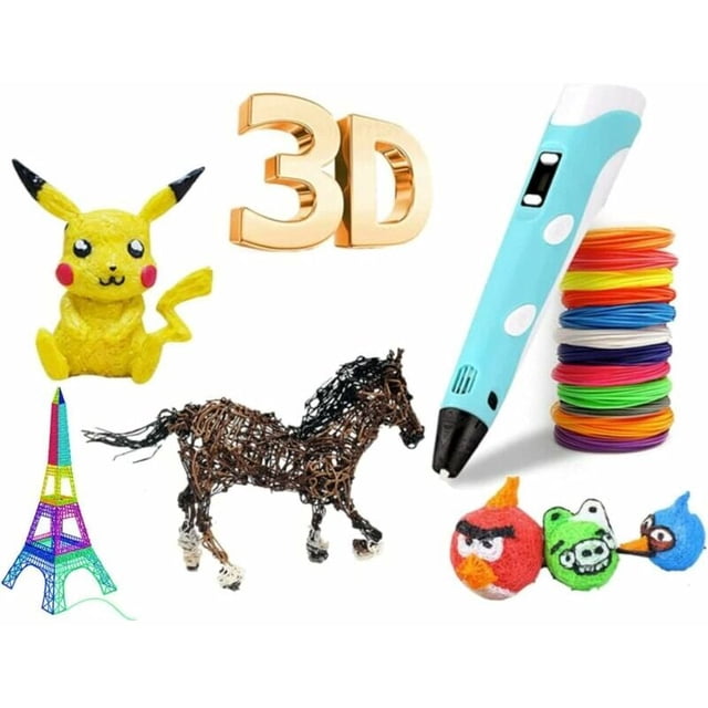 Aleko 3D Pen, 3D Printing Pen con PLA compatible y pantalla LCD, temperatura ajustable, lápiz 3D para niños azul ACTIVE Biensenido a ACTIVE