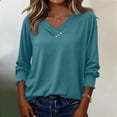 thumbnail image 2 of CONZONE Womens Summer T-Shirts 3/4 Sleeve T Shirts for Women Casual Crew Neck Solid Color Lightweight Tees Soft Cozy Dailywear, 2 of 4