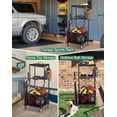 thumbnail image 4 of Sports Equipment Garage Organizer - Rolling Ball Storage with wheels, 3-Tier Sports gear Storage Rack Indoor & Outdoor Balls Cart with Hooks for Home, Garage (Black), 4 of 15