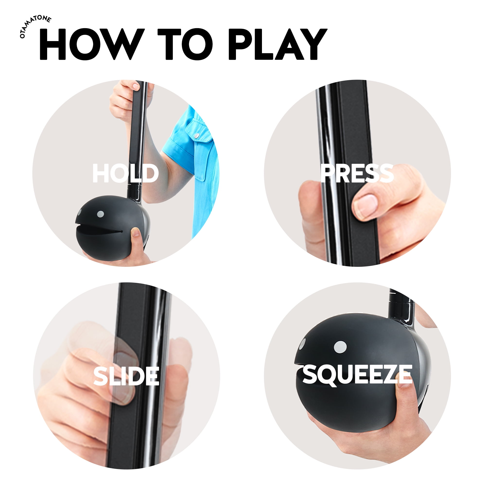 Otamatone Deluxe Musical Instrument Synthesizer for Adults - Black