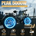 thumbnail image 6 of 5000W (Peak) Electric-Bike, 60V 25AH Battery Electric Bike for Adults, Dual-Motor-Ebike 50MPH Ebike, 26*4.0 Fat Tire Ebike, AWD 21-Speed E-Mountain Bicycle for Off-Road Snow Sand UL 2849, 6 of 10