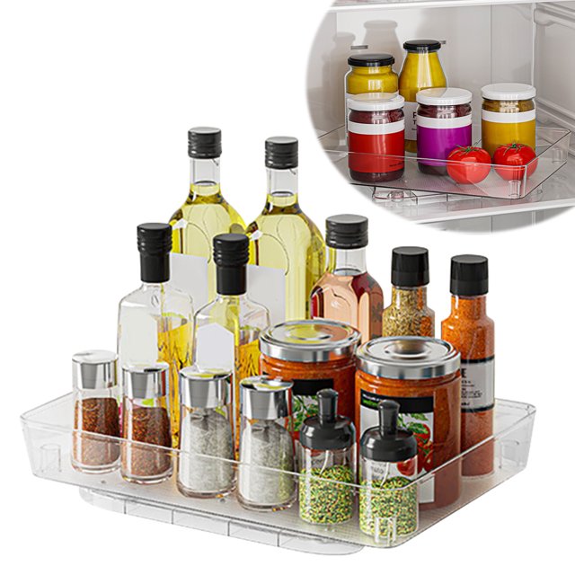 Organizador Cosmética Creativa Condimento Estados Almacenamiento Gabinete Especias 360 ° Rotación No Deslizante Multifuncional para Condimentos Cosméticos