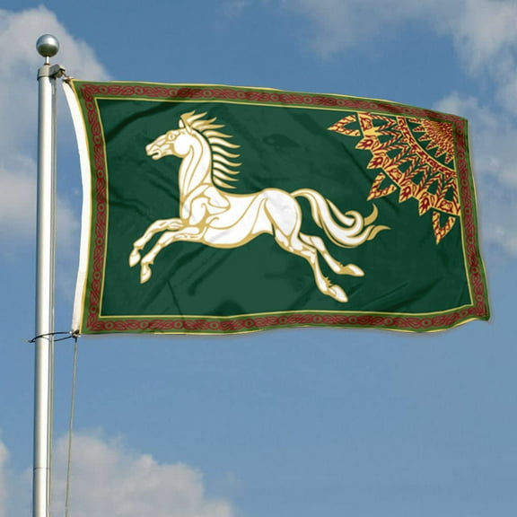mokarier Lotr Rohan Flag Banner Outdoor Indoor Decoration Flag 3x5Feet Double Stitched Polyester with Brass Grommets