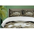 thumbnail image 3 of Ambesonne Industrial Duvet Cover Sets, Aged Gears, 2-Queen, Sepia, 3 of 6