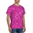 thumbnail image 4 of Yiaed Rose Red Glitter Print Mens Short Sleeve Tight Fit T-Shirt, Crewneck Casual Tee-Small, 4 of 5