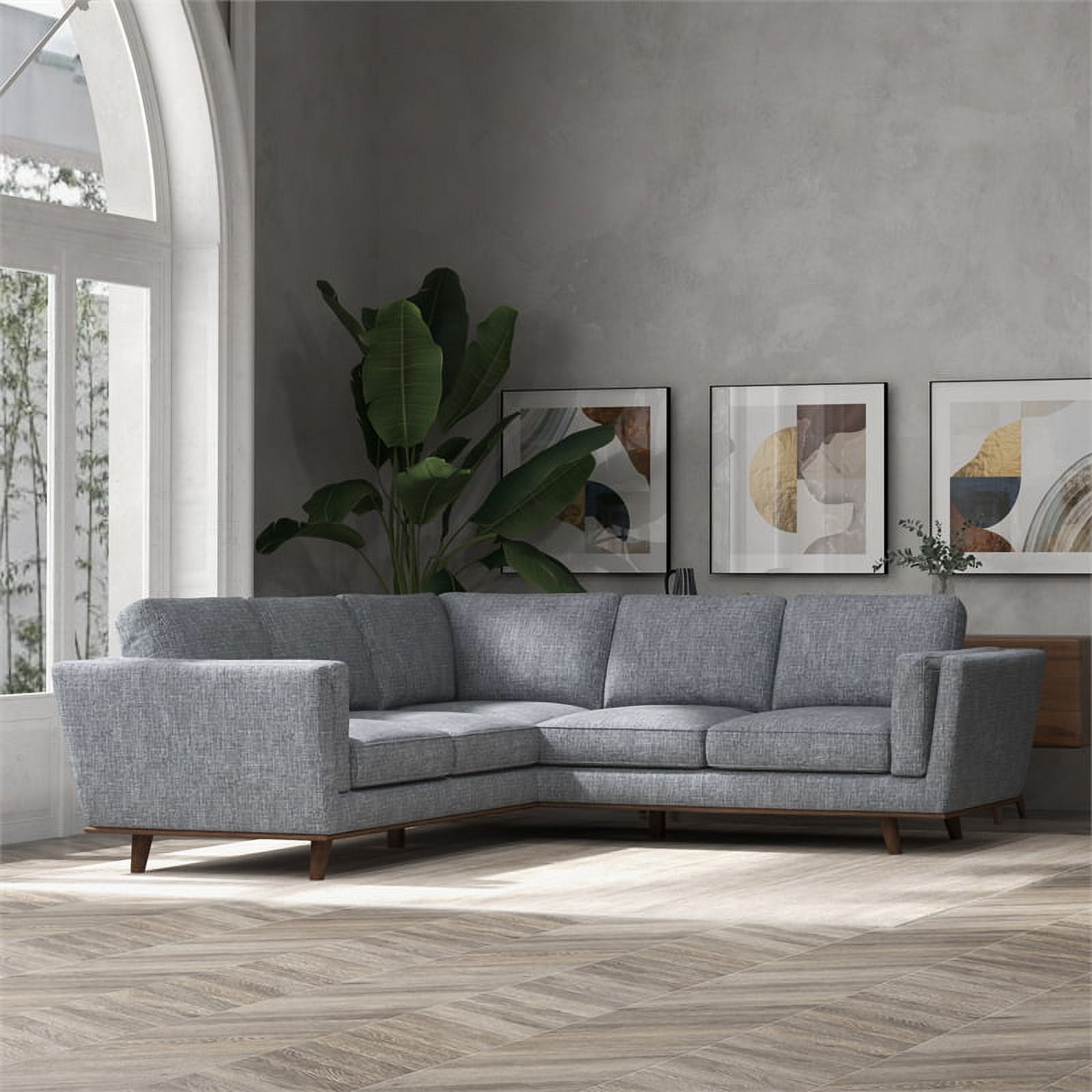 Timbukto Modern Style Living Room Symmetrical Corner Fabric Sofa