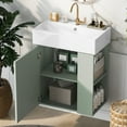 thumbnail image 6 of Harper & Bright Designs 21.6" Floating Bathroom Vanity with Sink Set, Small Bathroom Vanity Cabinet with Ceramic Top and Right Side Storage, Green, 6 of 17