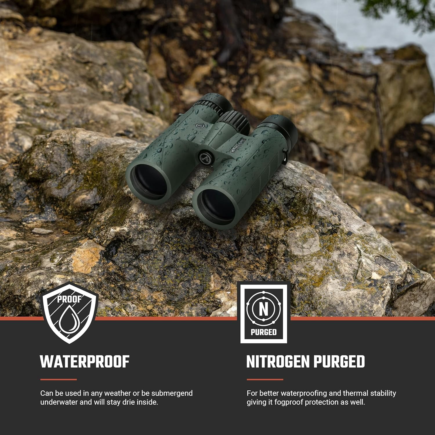 Athlon Forerunner 10x42 HD Binoculars w/Harness