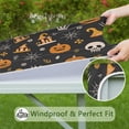 thumbnail image 6 of Happy Halloween Tablecloth with Elastic Edge Wrinkle Resistant Washable Pumpkin Spooky Square Table Covers Table Cloths for Halloween Birthday Wedding Graduation (34x34in), 6 of 6