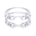 thumbnail image 5 of Baguette & Round White Cubic Zirconia Enhancer Guard Ring 14K White Gold Ring Size - 10, 5 of 10