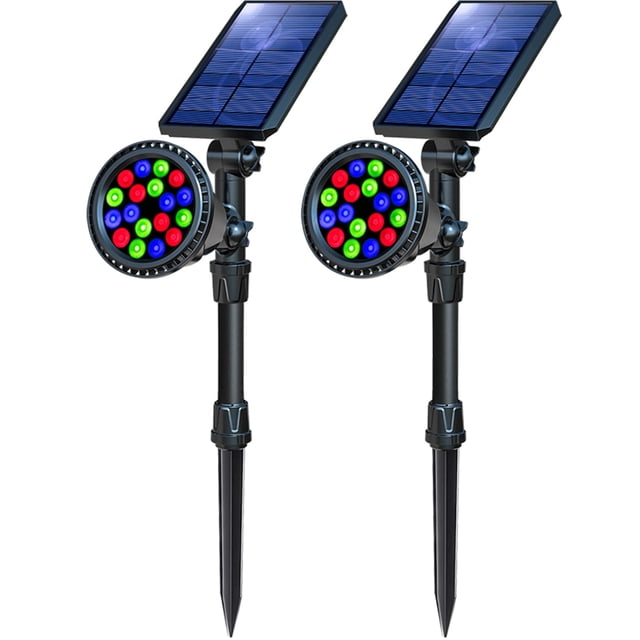 Luces solares para exteriores OSORD 18 LED 9 modos que cambian de color