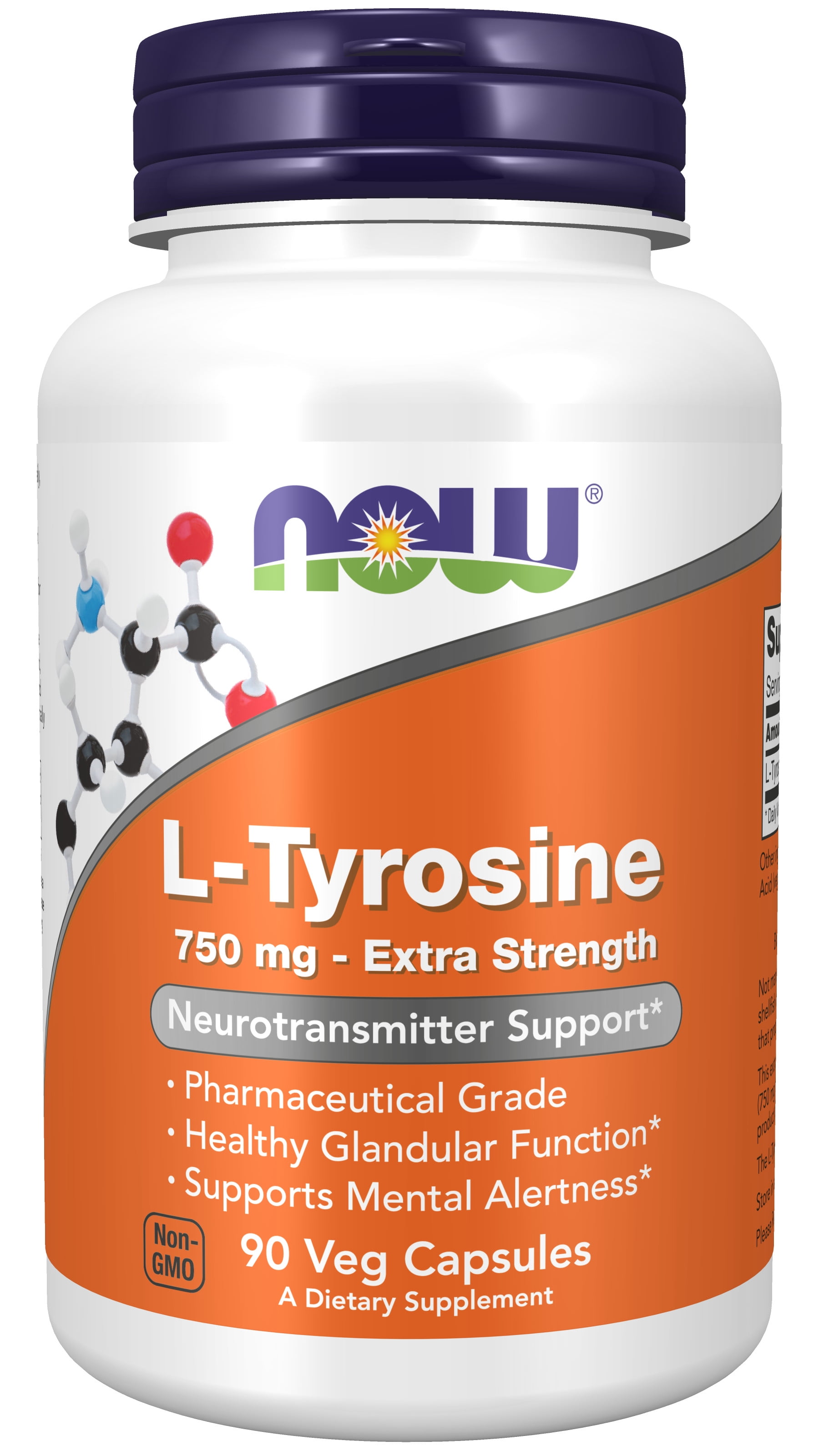 NOW Supplements, LTyrosine 750 mg, Supports Mental Alertness