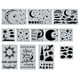 thumbnail image 1 of Plantillas de pintura de luna, sol, nube y estrella, paquete de 12 plantillas reutilizables, color blanco, 1 of 7