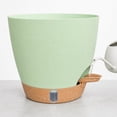thumbnail image 5 of FEOLGEHLY 2 Pack 5.9 inch Self Watering Pots for Indoor Plants, Planters for Indoor Plants, Flowerpot with Wick & Reservoir, Green, 5 of 8