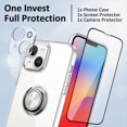 thumbnail image 6 of Case for iPhone 15 Plus Case with Ring Kickstand Holder [Built-in Camera Lens & Screen Protector] [Support Car Mount] Clear Soft TPU Shockproof Protective Phone Cover, 6 of 12