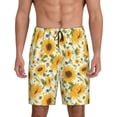 thumbnail image 1 of Fotbe Beautiful Countryside Sunflower Pantalones Cortos de Pijama para Hombre, Ropa de Dormir, Pantalones de Pijama Cortos para Hombre-Large, 1 of 6