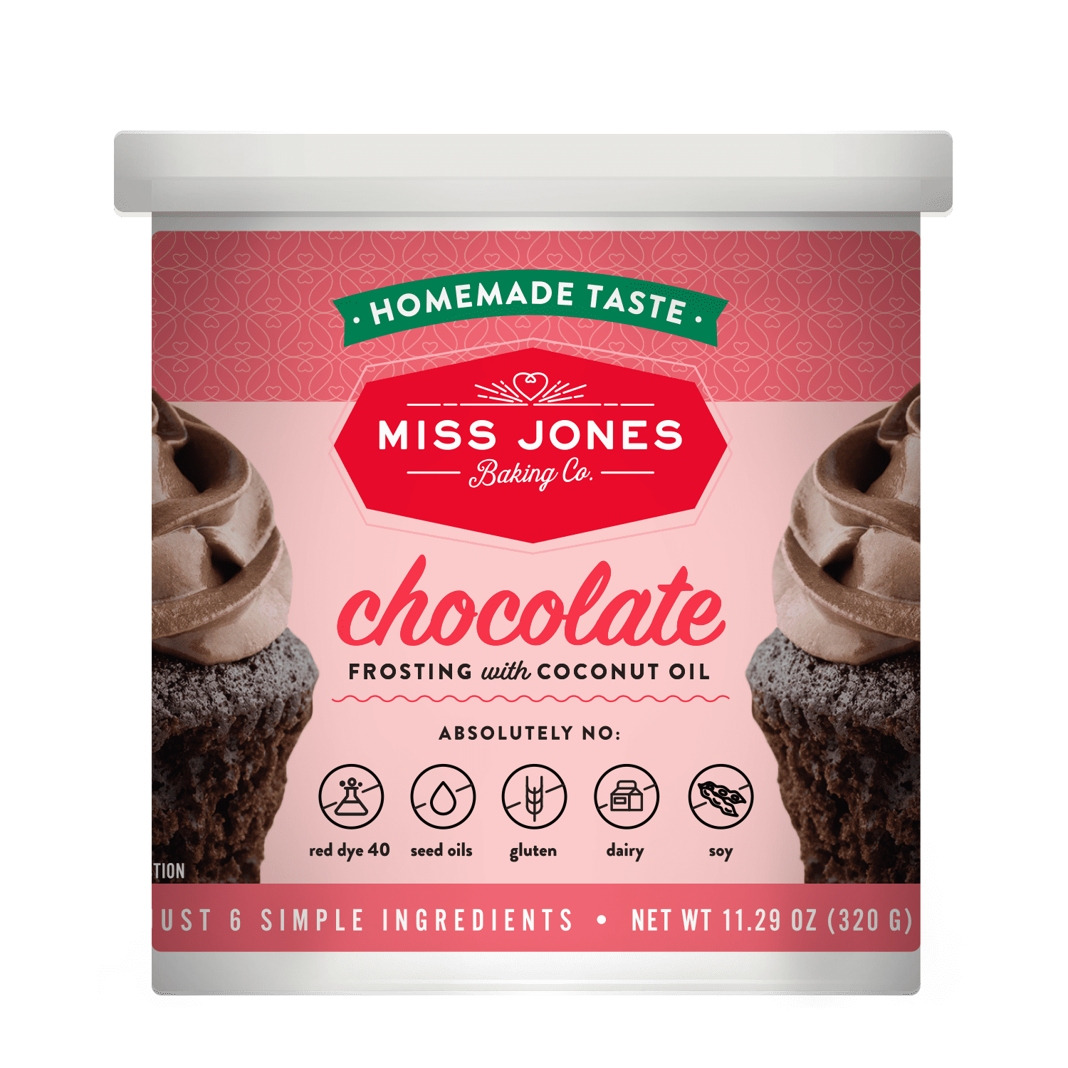 (3 pack) Miss Jones Baking Co. Natural Chocolate Frosting, 11.29oz