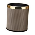 thumbnail image 4 of Garbage Can Portable Lightweight Trash Can for Bathroom Study Room Farmhouse Brown, 4 of 8