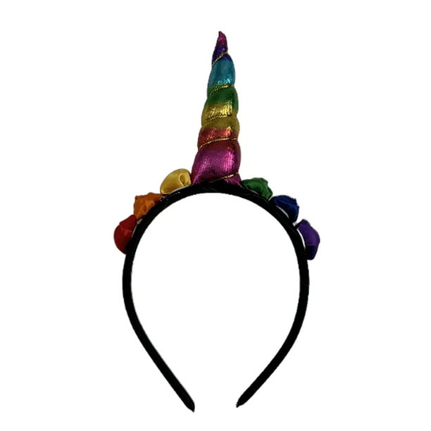 KAKOWELY Diadema de unicornio, tocado de unicornio, banda para el cabello de dibujos animados, accesorio para disfraz y actuación en el escenario.