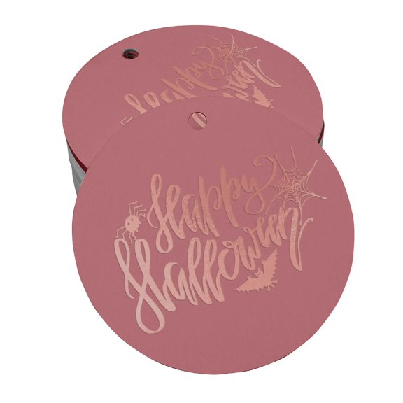 Inkdotpot Real Rose Gold Foil Happy Halloween Halloween Tag Favor Hang Paper Tag 50 Piece
