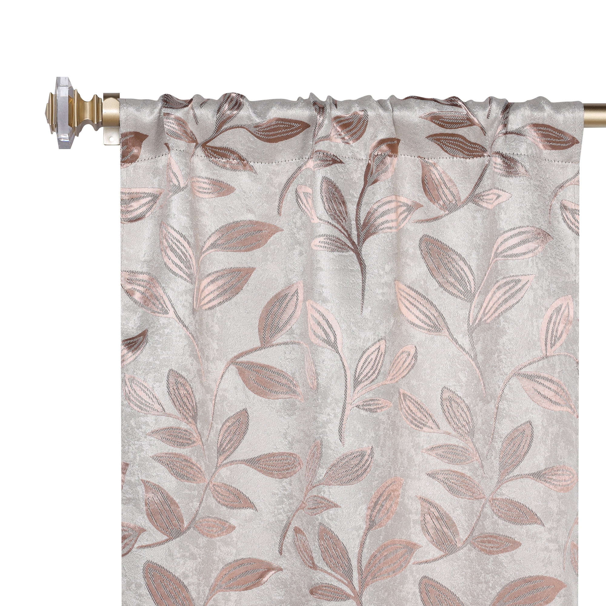 Superior Blackout Leaves Curtains Set of 2, Light Filtering Grommet Curtain Panel Set, Bronze, 70"W x 84"L