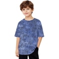 thumbnail image 1 of Short Sleeve T Shirt for Boys, Soft Polyester Spandex Blend, Crew Neck, Loose Fit, Solid Color, Breathable Summer Top, 1 of 8