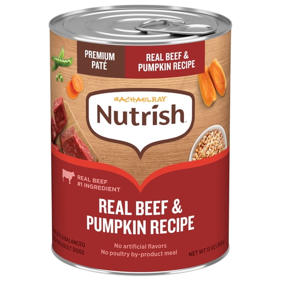 Rachael Ray Nutrish Premium Paté Wet Dog Food, Real Beef & Pumpkin Recipe, 13 Oz. Can