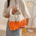 thumbnail image 1 of Bolso con asa superior para mujer Bolso de diseño tejido Bolso simple de lana islandesa (naranja), 1 of 5