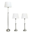 thumbnail image 1 of Elegant Designs Brushed Nickel Adjustable 3 Pack Lamp Set (2 Table Lamps, 1 Floor Lamp), 1 of 8