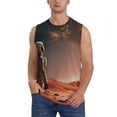 thumbnail image 2 of Lsque Astronaut On Mars A Print Men's Cotton Blend Sleeveless Muscle Shirts (S-3XL)- Moisture Wicking, Odor Protection, UPF 30+,X-Large, 2 of 8