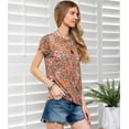 thumbnail image 6 of MINT PLUS PINK Womens Leopard Print Twist Front T-Shirt, 6 of 9