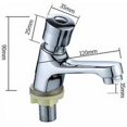 thumbnail image 5 of Grifo pulsador de cierre automático cromado, grifo para lavabo con retardo automático, ahorro de agua, grifo para cocina, baño público, plata, 5 of 5