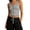 #0215-Gray, variant on Camisole Tops for Women Curved U Neck Sleeveless Front Lace Up Vertical Ribbed Knit Crop Tank Tops for Women Slim Fit Stretchy Soft Womens Tees